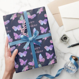 Ggloeiende Butterflies Birthday Cadeaupapier