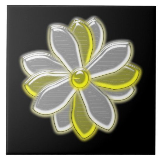Ggloeiende Daisy Flower Tile Tegeltje (Voorkant)