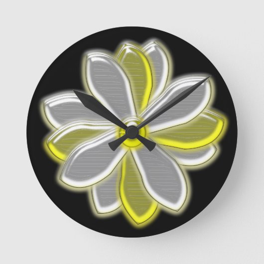 Ggloeiende Daisy Flower Wall klok (Voorkant)