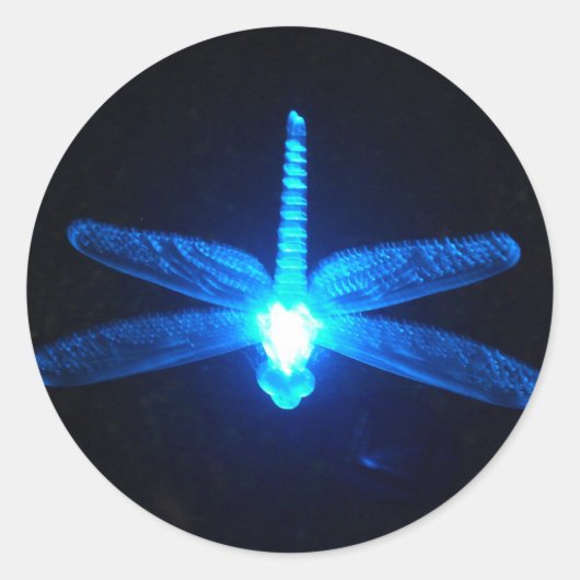Ggloeiende Dragonfly Ronde Sticker (Voorkant)
