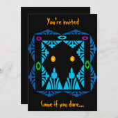 Ggloeiende Eyes Halloween Uitnodiging (Voorkant / Achterkant)