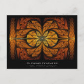 Ggloeiende feathers Fractal Artist Card Briefkaart (Voorkant)