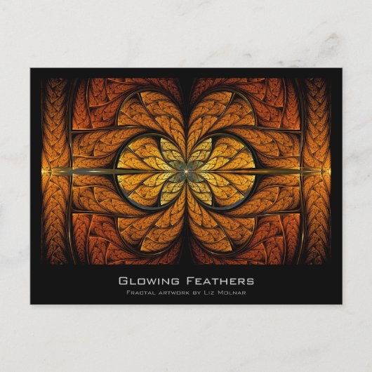 Ggloeiende feathers Fractal Artist Card Briefkaart (Voorkant)