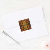 Ggloeiende fractale kunst vierkante sticker (Envelop)