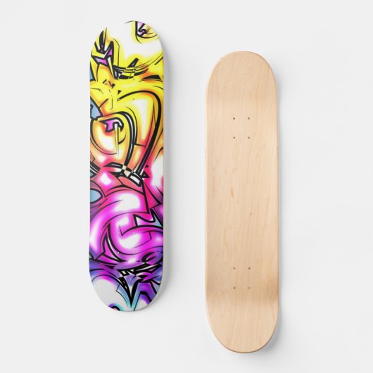 Ggloeiende graffiti persoonlijk skateboard (Voorkant)