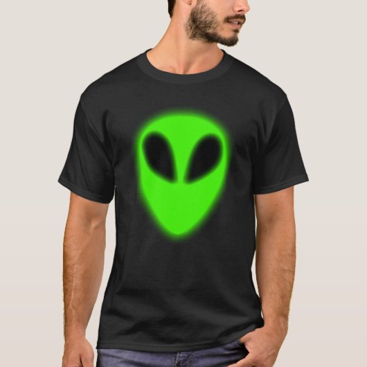 Ggloeiende groene Alien T-Shirt (Voorkant)