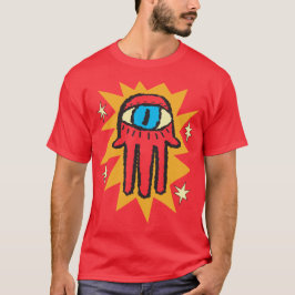 Ggloeiende Hamsa Hand van God Evil Eye T-shirt