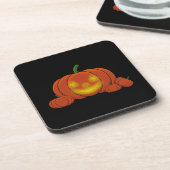 Ggloeiende Jack-o'-Lantern Pumpkin Bier Onderzetter (Linkerzijde)