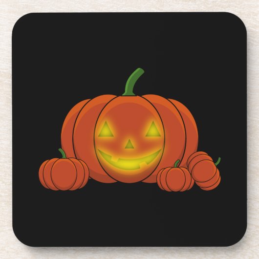Ggloeiende Jack-o'-Lantern Pumpkin Bier Onderzetter (Voorkant)