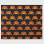 Ggloeiende Jack-o'-Lantern Pumpkin Cadeaupapier (Vlak)