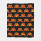 Ggloeiende Jack-o'-Lantern Pumpkin Fleece Deken (Voorkant)