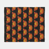 Ggloeiende Jack-o'-Lantern Pumpkin Fleece Deken (Voorkant (Horizontaal))