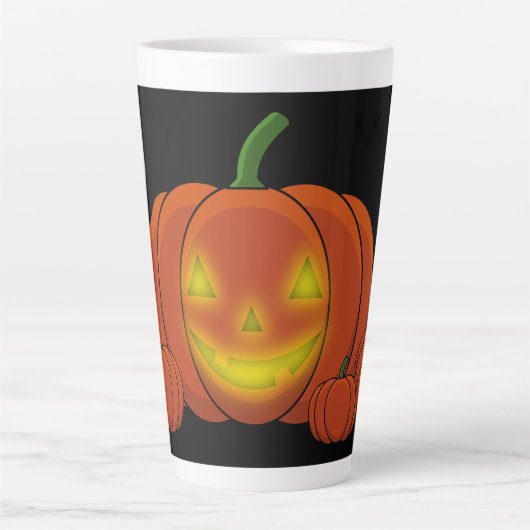 Ggloeiende Jack-o'-Lantern Pumpkin Latte Mok (Voorkant)