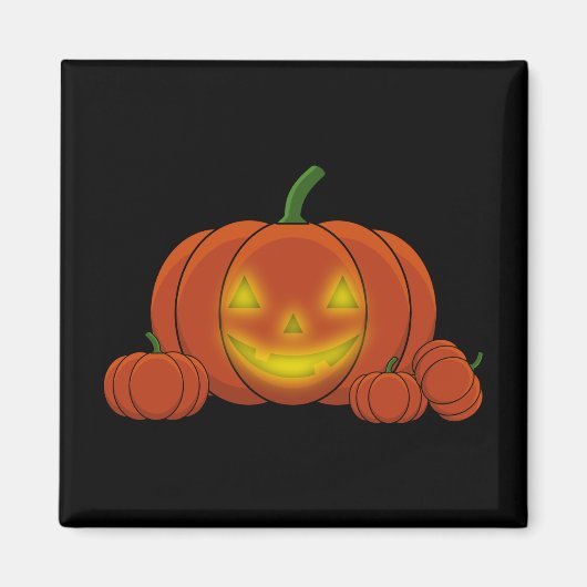 Ggloeiende Jack-o'-Lantern Pumpkin Magneet (Voorkant)