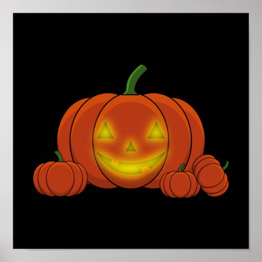 Ggloeiende Jack-o'-Lantern Pumpkin Poster (Voorkant)