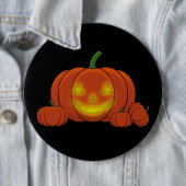 Ggloeiende Jack-o'-Lantern Pumpkin Ronde Button 6,0 Cm (In situ)