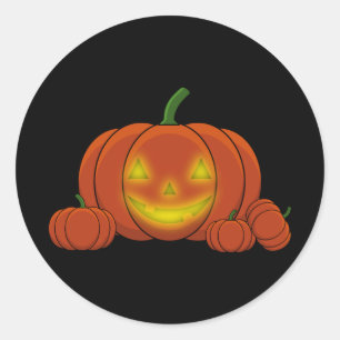 Ggloeiende Jack-o'-Lantern Pumpkin Ronde Sticker