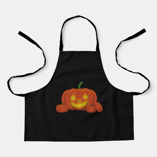 Ggloeiende Jack-o'-Lantern Pumpkin Schort (Voorkant)