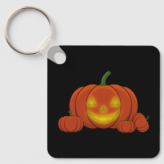 Ggloeiende Jack-o'-Lantern Pumpkin Sleutelhanger (Voorkant)
