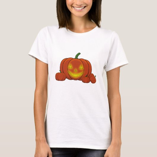 Ggloeiende Jack-o'-Lantern Pumpkin T-shirt (Voorkant)