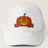 Ggloeiende Jack-o'-Lantern Pumpkin Trucker Pet (Voorkant)