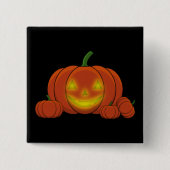 Ggloeiende Jack-o'-Lantern Pumpkin Vierkante Button 5,1 Cm (Voorkant)