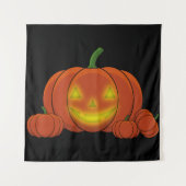 Ggloeiende Jack-o'-Lantern Pumpkin Wandkleed (Voorkant)