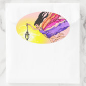 Ggloeiende lantaarns ovale sticker (Tas)