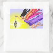 Ggloeiende lantaarns rechthoekige sticker (Tas)