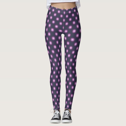 Ggloeiende lavender Polka Dot Leggings (Voorkant)