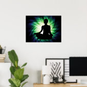 Ggloeiende Meditation Ardha Poster (Thuiskantoor)