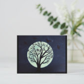 Ggloeiende Moonlit Boom met Krogen Briefkaart (Staand voorkant)