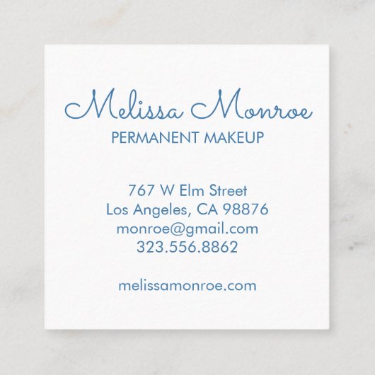 Ggloeiende motorkoker en charmerende blauwe maan vierkante visitekaartje (Achterkant)