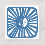 Ggloeiende motorkoker en charmerende blauwe maan vierkante visitekaartje (Voorkant)