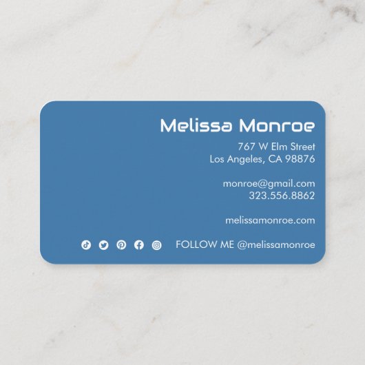 Ggloeiende motorkute en charmerend kleurig blauw visitekaartje (Achterkant)