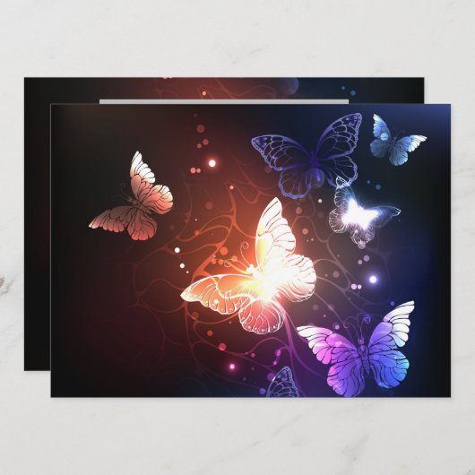 Ggloeiende nachtvlinders advieskaart (Voorkant / Achterkant)