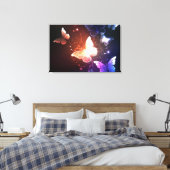 Ggloeiende nachtvlinders canvas afdruk (Insitu (Slaapkamer))