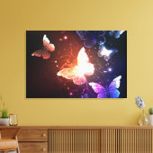 Ggloeiende nachtvlinders canvas afdruk (Insitu (Woonkamer))