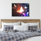 Ggloeiende nachtvlinders canvas afdruk (Insitu (Slaapkamer))
