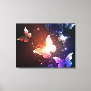 Ggloeiende nachtvlinders canvas afdruk