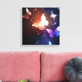 Ggloeiende nachtvlinders canvas afdruk (Insitu (Woonkamer))