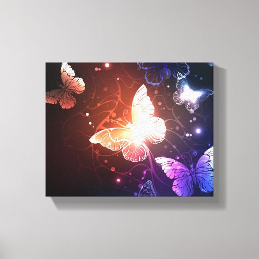 Ggloeiende nachtvlinders canvas afdruk (Voorkant)