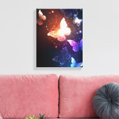 Ggloeiende nachtvlinders canvas afdruk (Insitu (Woonkamer))