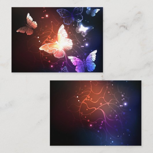 Ggloeiende nachtvlinders contactkaartje (Voorkant / Achterkant)
