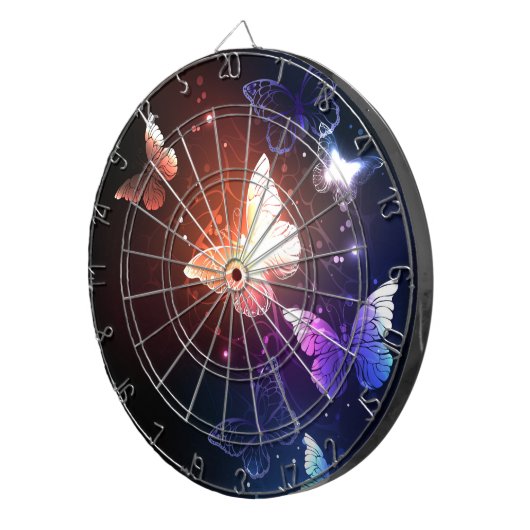 Ggloeiende nachtvlinders dartbord (Voorkant Rechts)