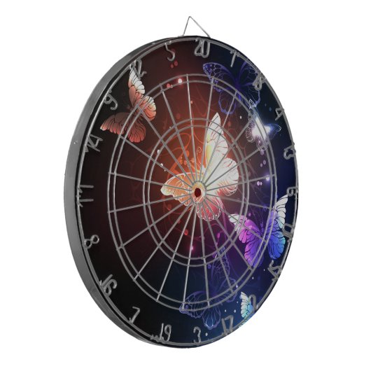 Ggloeiende nachtvlinders dartbord (Voorkant Links)