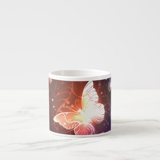 Ggloeiende nachtvlinders espresso kop (Voorkant)