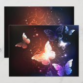 Ggloeiende nachtvlinders feestdagenkaart (Voorkant / Achterkant)