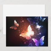 Ggloeiende nachtvlinders feestdagenkaart (Voorkant / Achterkant)