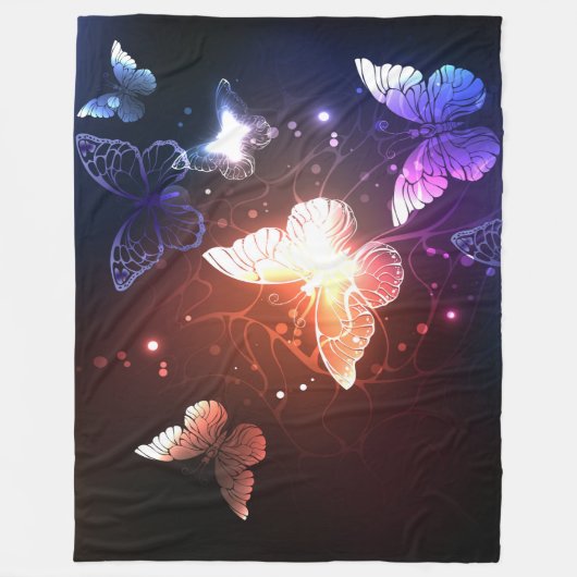 Ggloeiende nachtvlinders fleece deken (Voorkant)